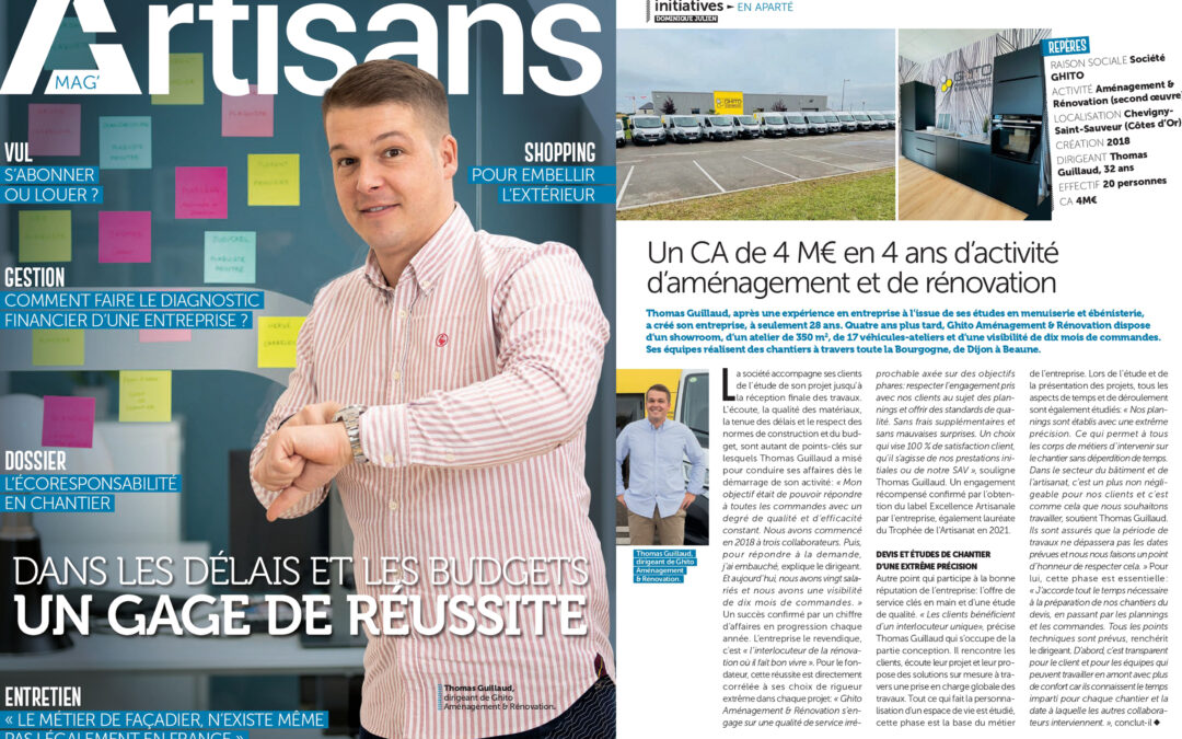 Couverture du magazine national Artisans Mag’